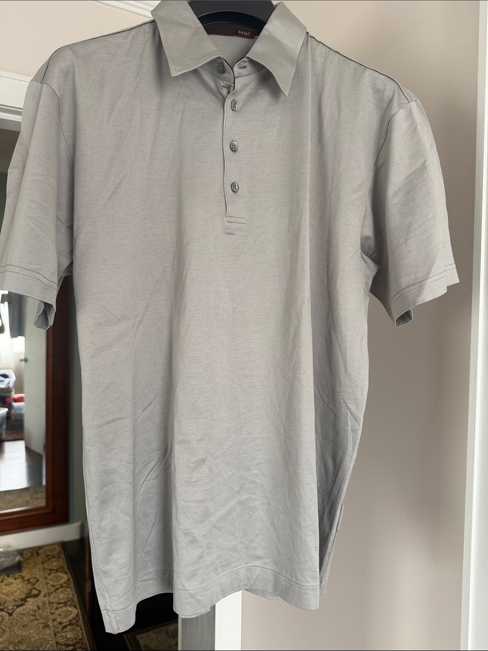 Bally Men's Polo Shirt in Light Gray cotton size 50